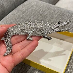 Sparkling Silver Reptile Brooch